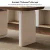 Modern 63" Rectangular Walnut Wood Desk with charging station & storage