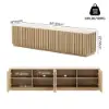 Picture of Aura TV Stand Set of Ash Wood Slatted TV Stand & Coffee Table with Sintered Stone Top – Natural