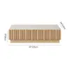 Picture of Aura TV Stand Set of Ash Wood Slatted TV Stand & Coffee Table with Sintered Stone Top – Natural