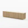 Picture of Aura TV Stand Set of Ash Wood Slatted TV Stand & Coffee Table with Sintered Stone Top – Natural