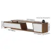 Fero TV Stand Set of Wood White & Walnut Extendable TV Stand & Rectangular Coffee Table – Engineered Wood