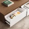 Fero TV Stand Set of Wood White & Walnut Extendable TV Stand & Rectangular Coffee Table – Engineered Wood