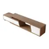 Fero TV Stand Set of Wood White & Walnut Extendable TV Stand & Rectangular Coffee Table – Engineered Wood