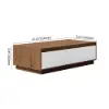 Fero TV Stand Set of Wood White & Walnut Extendable TV Stand & Rectangular Coffee Table – HDF
