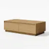 Fero TV Stand Set of Wood Natural Extendable TV Stand & Rectangular Coffee Table – AUD-H2684