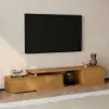 Fero TV Stand Set of Wood Natural Extendable TV Stand & Rectangular Coffee Table – AUD-H2685