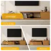 Fero TV Stand Set of Wood Natural Extendable TV Stand & Rectangular Coffee Table – AUD-H2685