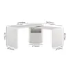 Modern 60" L-Shaped Matte Warm White Executive Desk with Drawers, Rotating Design