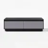 Fero TV Stand Set of Wood Gray Extendable TV Stand & Rectangular Coffee Table