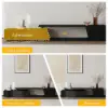 Fero TV Stand Set of Wood Black Extendable TV Stand & Rectangular Coffee Table – AUD-H2689
