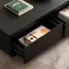 Fero TV Stand Set of Wood Black Extendable TV Stand & Rectangular Coffee Table – AUD-H2689