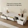 Fero TV Stand Set of Wood White Extendable TV Stand & Rectangular Coffee Table – AUD-H2692