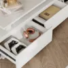 Fero TV Stand Set of Wood White Extendable TV Stand & Rectangular Coffee Table – AUD-H2692