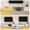 Fero TV Stand Set of Wood White Extendable TV Stand & Rectangular Coffee Table – AUD-H2693