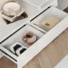 Fero TV Stand Set of Wood White Extendable TV Stand & Rectangular Coffee Table – AUD-H2693
