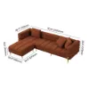 Axial 3-Piece Sofa Set of Chaise Sofa with Ottomans & Accent Chair – AUD-H2694
