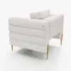 Axial 3-Piece Sofa Set of Chaise Sofa with Ottomans & Accent Chair – AUD-H2695