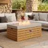 Tevara 47" 5-Piece Modular Teak Outdoor Sofa Set with Smokeless Fire Pit for 6 Person – Sand