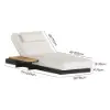 Tevara 2-Piece Outdoor Teak & Aluminium Adjustable Chaise Lounge with Black Cover