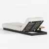 Tevara 2-Piece Outdoor Teak & Aluminium Adjustable Chaise Lounge with Black Cover