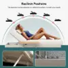 Picture of Tevara Single Sand Teak & Aluminium Adjustable Outdoor Chaise Lounge with Black Cover