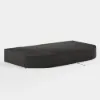 Tevara 2-Piece Sand Teak & Aluminium Adjustable Outdoor Chaise Lounge with Black Cover