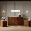 Aura 150 cm Walnut and Sintered Stone 6-Drawer Lighted Dresser