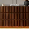 Aura 150 cm Walnut and Sintered Stone 6-Drawer Lighted Dresser