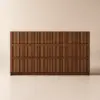 Aura 150 cm Walnut and Sintered Stone 6-Drawer Lighted Dresser