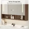 100cm Walnut LED Medicine Cabinet with Adjustable Lighting, Demister and Digital Clock