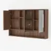 100cm Walnut LED Medicine Cabinet with Adjustable Lighting, Demister and Digital Clock