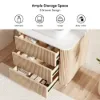 32" Fluted Freestanding Bathroom Vanity with Vessel Sink, 3-Drawers, Sintered Stone top