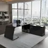 Modern 87" L-Shaped Right-Hand Executive Desk with Storage