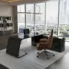 Modern 87" L-Shaped Right-Hand Executive Desk with Storage