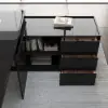 Modern 87" L-Shaped Right-Hand Executive Desk with Storage