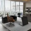 Modern 87" L-Shaped Left-Hand Executive Desk with Storage