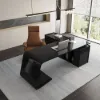 Modern 87" L-Shaped Left-Hand Executive Desk with Storage