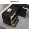 Modern 87" L-Shaped Left-Hand Executive Desk with Storage