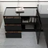 Modern 87" L-Shaped Left-Hand Executive Desk with Storage