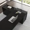 Modern 87" L-Shaped Left-Hand Executive Desk with Storage