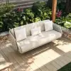 Cocaro 2-Seater Woven Outdoor Swing with Cushion in Light Gray