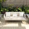Cocaro 2-Seater Woven Outdoor Swing with Cushion in Light Gray