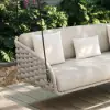 Cocaro 2-Seater Woven Outdoor Swing with Cushion in Light Gray