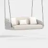 Cocaro 2-Seater Woven Outdoor Swing with Cushion in Light Gray