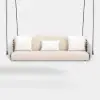 Cocaro 2-Seater Woven Outdoor Swing with Cushion in Light Gray