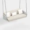 Cocaro 2-Seater Woven Outdoor Swing with Cushion in Light Gray
