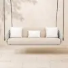 Cocaro 2-Seater Woven Outdoor Swing with Cushion in Light Gray