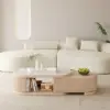 Velar 47"-67" Extendable Coffee Table with Sintered Stone Top and Storage – Beige