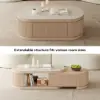 Velar 47"-67" Extendable Coffee Table with Sintered Stone Top and Storage – Beige