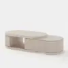 Velar 47"-67" Extendable Coffee Table with Sintered Stone Top and Storage – Beige